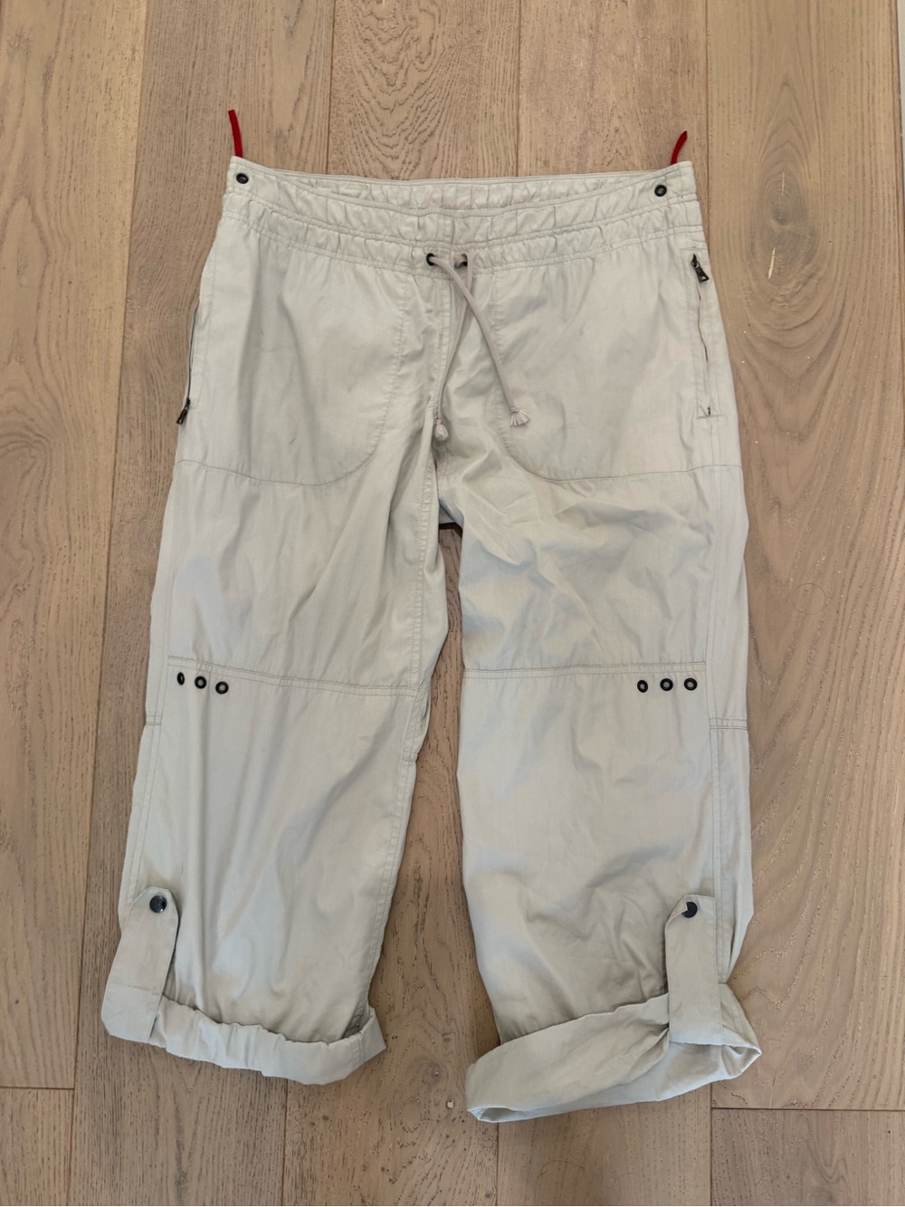 Prada Sport Vintage Light Beige Cargo Drawstring Pants